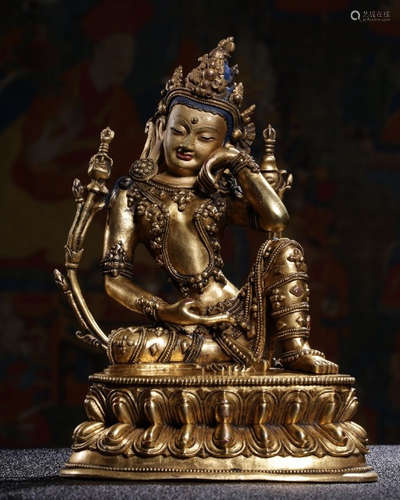 CHINESE GILT BRONZE BUDDHA