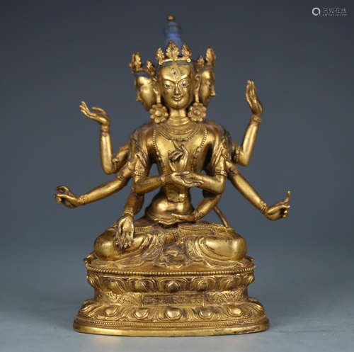 CHINESE GILT BROANZE BUDDHA