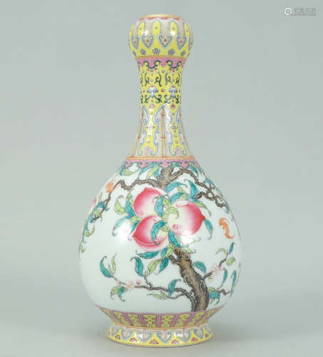 QIANLONG MARK, CHINESE FAMILLE ROSE VASE