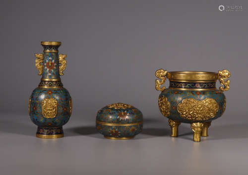 QIANLONG MARK, CHINESE CLOISONNIE CENSER