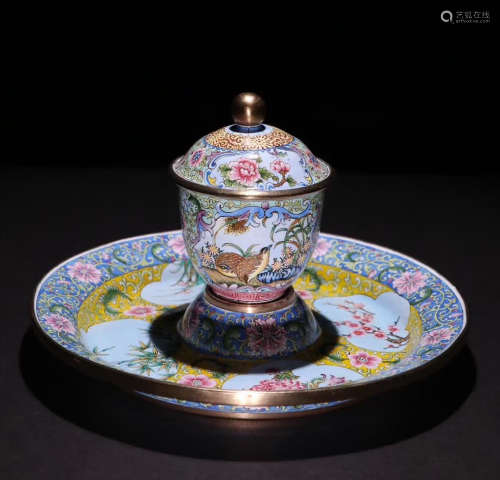 SET OF CHINESE CLOISONNIE CUP