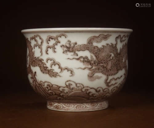 XUANDE MARK, CHINESE RED GLAZED BOWL