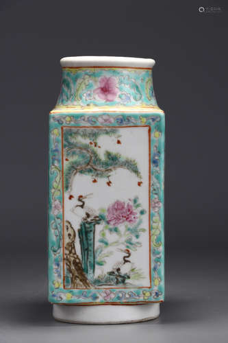 GUANGXU MARK, CHINESE FAMILLE ROSE VASE