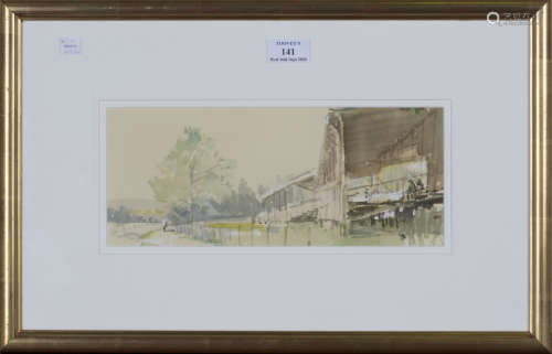 Tom Coates - 'Stands with Onlookers No.6', watercolour, signed with monogram recto, titled Henley