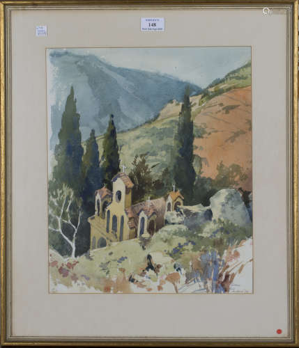 Eric William Pulford - 'Greece', watercolour and pencil, signed, titled and dated '74, 40cm x 33.