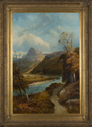 Clarence Roe - 'Highland View in Early Winter', late 19th century oil on canvas, signed recto,