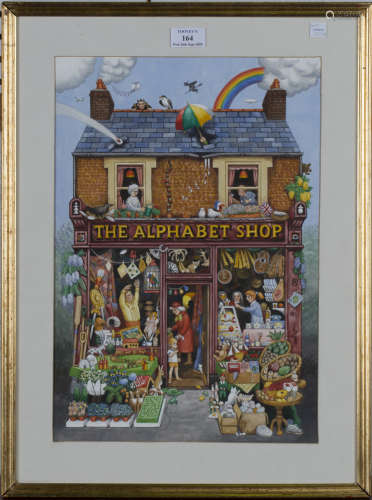 Gale Pitt - 'The Alphabet Shop', watercolour with gouache, signed and dated '94 in pencil, within