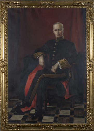 James P. Barraclough - Full Length Portrait of William Joynson-Hicks, 1st Viscount Brentford, oil on