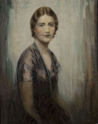 Circle of Ethel Wright - Society Portrait of a Lady wearing a Bead Necklace, early 20th century