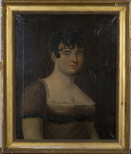 Ch. Brand, Provincial School - Half Length Portrait of a Lady identified as 'Marguerite-Aure Garoste