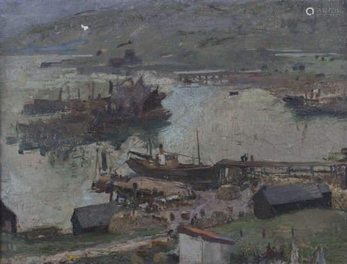 Kate Elizabeth Olver - 'Isle of Barra', early 20th century oil on board, artist's name and titled