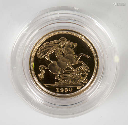 An Elizabeth II proof half-sovereign 1990.Buyer’s Premium 29.4% (including VAT @ 20%) of the