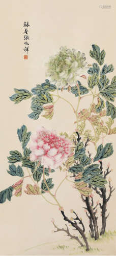 张兆祥 1852～1908 节节花开 立轴 设色纸本