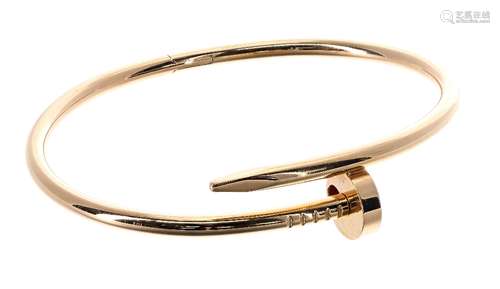 Cartier 'Juste un Clou' 18ct rose gold bracelet, signed and numbered BPX233, size 18, 35gm (138065-