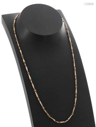 9ct yellow gold figaro link necklace, 5.6gm, 14.5