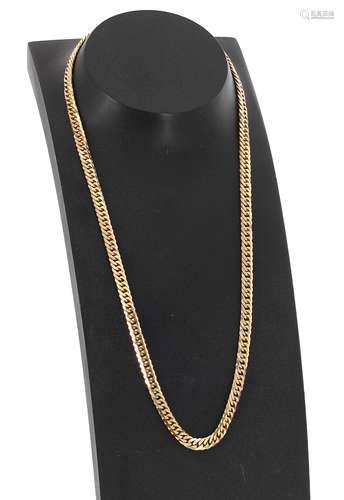 18ct yellow gold curb link necklace, 20.2gm, 16