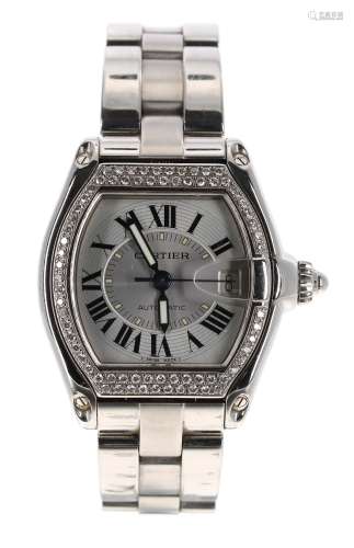 Cartier Roadster automatic stainless steel wristwatch, ref. 2510, serial no. 89147xxx, after-