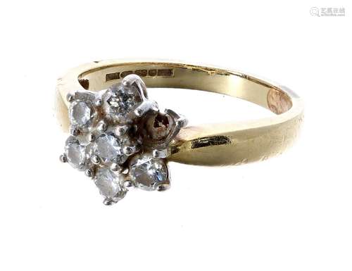 18ct diamond cluster ring, 0.40ct approx, 4.2gm, ring size K (stone missing) (138568-3-A)