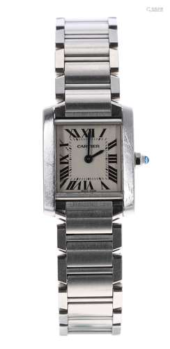 Cartier Tank Francaise stainless steel lady's bracelet watch, ref. 2384, serial no. 87938xxx,