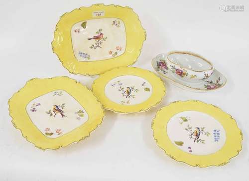 19th Century English Porcelain part dinner service in the manner of H&R Daniel, comprising two