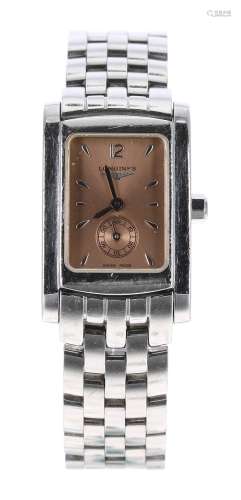 Longines stainless steel lady's rectangular bracelet watch, quartz, 20mm (138298-2-A) - Condition