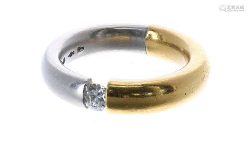 Niessing 18ct bicolour tension set diamond set band ring, round brilliant-cut, 0.25ct approx,