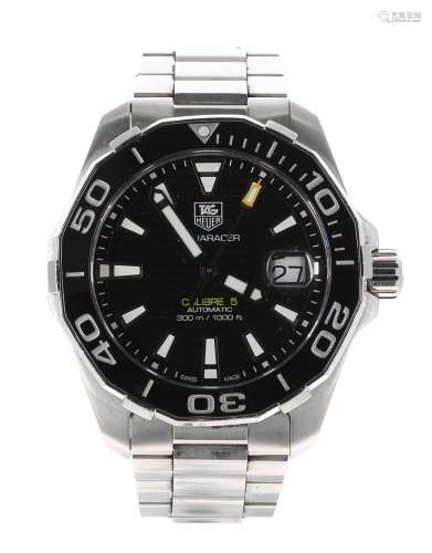 Tag Heuer Aquaracer Calibre 5 automatic stainless steel gentleman's bracelet watch, ref. WAY211A,