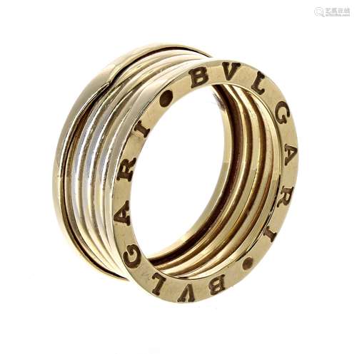 Bulgari style yellow gold ring, 9.5mm, 9.7gm, ring size U (138586-1-A)