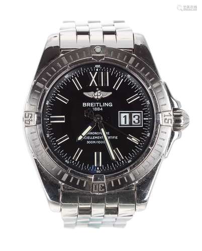 Breitling Windrider Cockpit automatic stainless steel gentleman's bracelet watch, ref. A49350,