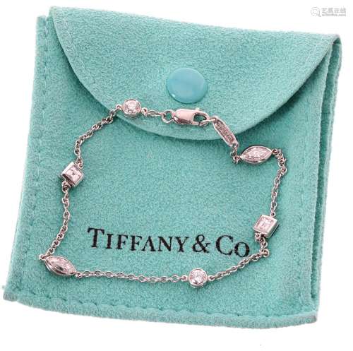 Tiffany & Co. platinum bracelet with diamonds, with marquise, round and princess-cuts, 4gm - ** with