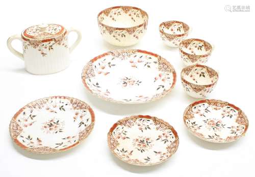 Samuel Radford 'Strawberry' pattern part dinner service, decorated with gilt geometric and floral