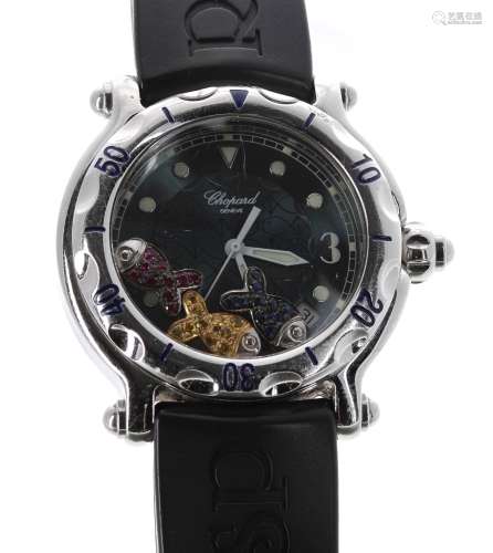 Chopard Happy Sport 'Happy' Fish stainless steel wristwatch, ref. 8347, serial no. 28/8xxx/402