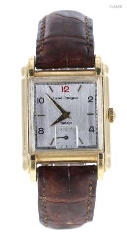 Girard Perregaux 'Vintage 1994' 18ct gentleman's wristwatch, ref. 2550, tan leather strap with