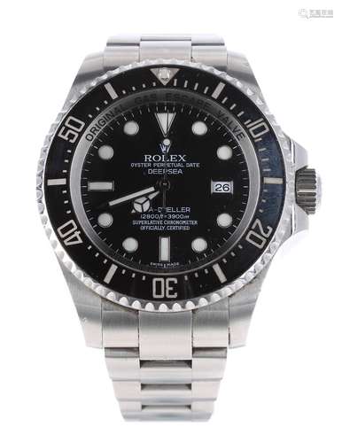 Rolex Oyster Perpetual Date Sea-Dweller 'Deepsea' stainless steel gentleman's bracelet watch, ref.