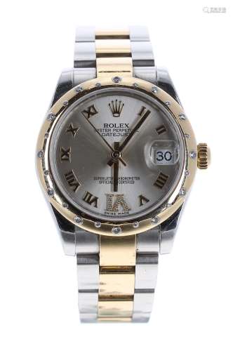 Rolex Oyster Perpetual Datejust gold and stainless steel mid-size bracelet watch, ref. 178343, circa