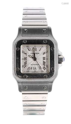 Cartier Santos automatic stainless steel lady's bracelet watch, ref. 2423, serial no. 45342xxx,