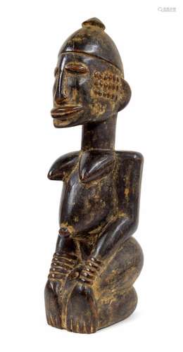 Dogon tribal - Malian / Bandagiaran carved kneeling ancestor figure, 17