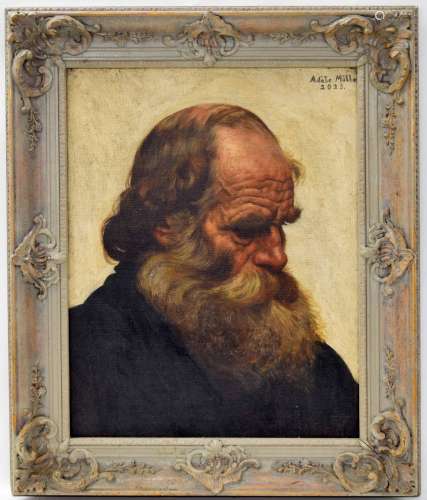 Adele Muller (early 20th century) - portrait of a bearded gentleman, signed and numbered '1025,