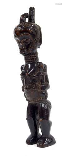 Mid 20th century Congolese Bena Lulua carved maternity / fertility figure, 15