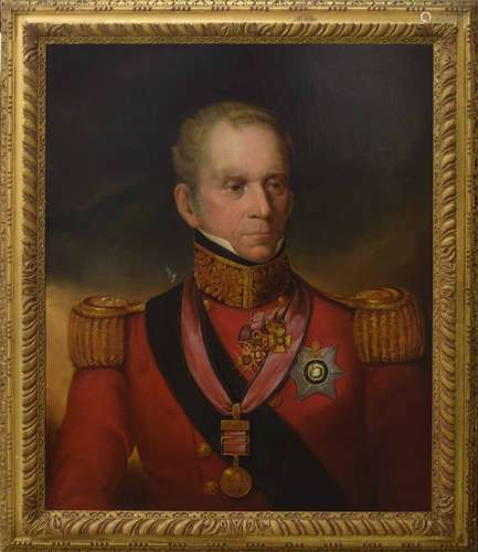 English School (circa 1830-1840) - Portrait of a gentleman in military uniform, half length