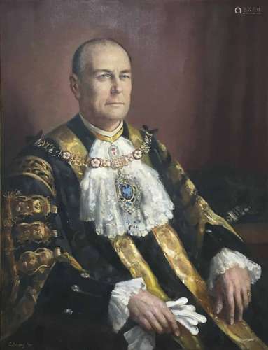 John Thomas Young Gilroy (1898-1985) - Portrait of 'Commander & Alderman Sir Robin Gillett Bart: