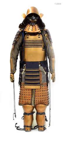 Good Japanese samurai suit of armour, complete with Kabuto (helmet) and Mempo (face mask)