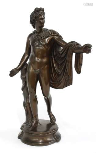 Bronzed resin classical figure after the Antique, monogrammed NF to underside and numbered 21170,