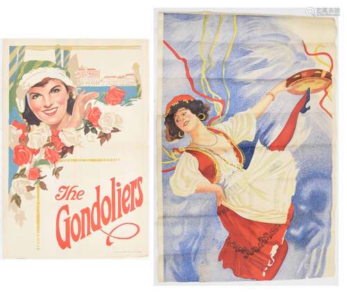 The Gondoliers - vintage advertising poster for the Gilbert & Sullivan opera, by Stafford * Co.