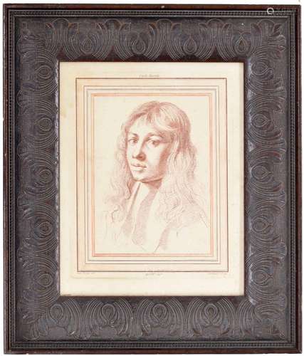 18th century oak framed portrait engraving, Carlo Maratti, further inscribed WW Ryland 1763, 11