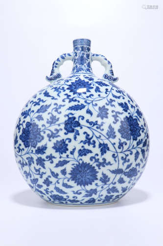 a blue and white porcelain 
