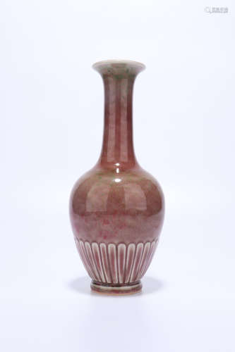 a peachbloom glazed porcelain bottle vase