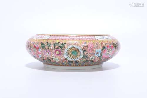 a famille rose porcelain brush washer,qing dynasty