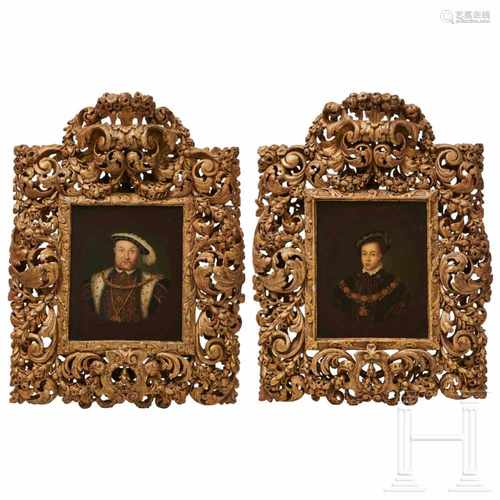 Ein Paar Portraits, Heinrich VIII. und Edward VI., nach Hans Holbein, 17./18. Jhdt.