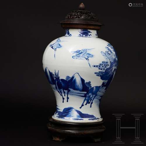 Kangxi-Deckelvase, China, 17. Jhdt.